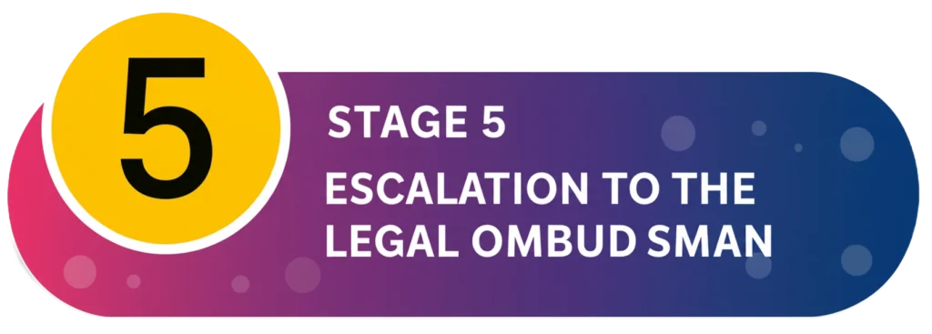 Stage 5: Escalation to the Legal Ombudsman